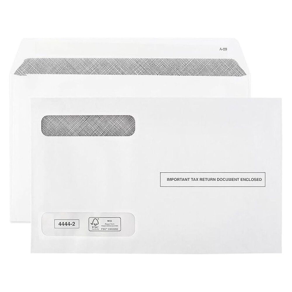 200 Count Tax Envelopes Designed for W2 Forms 4 Up Horizontal Format